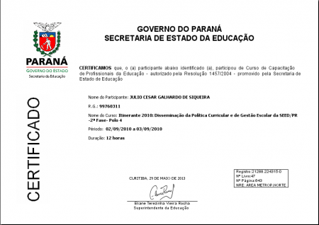 Disseminação curricular e de gestão escolar